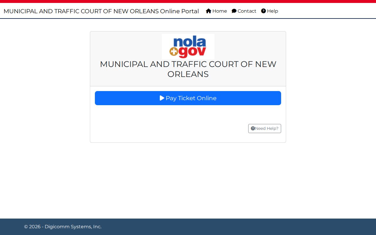 Orleans Parish case search Municipal and Traffic payment portal