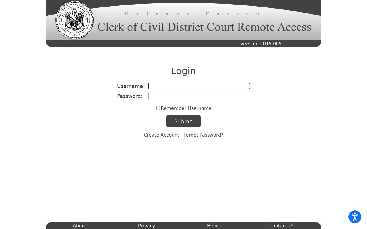 Orleans Parish civil docket Civil Remote Access login