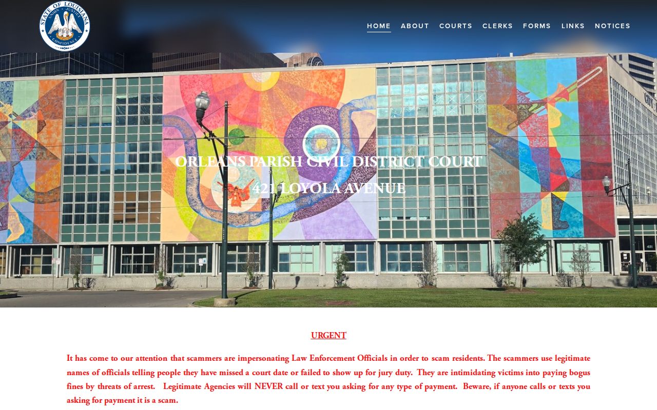 Orleans Civil District Court official website