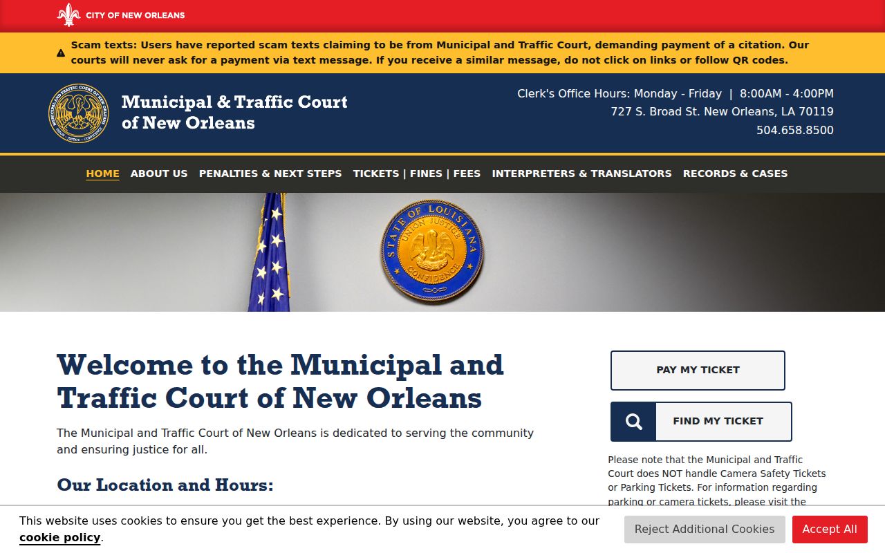 New Orleans Municipal and Traffic Court official homepage