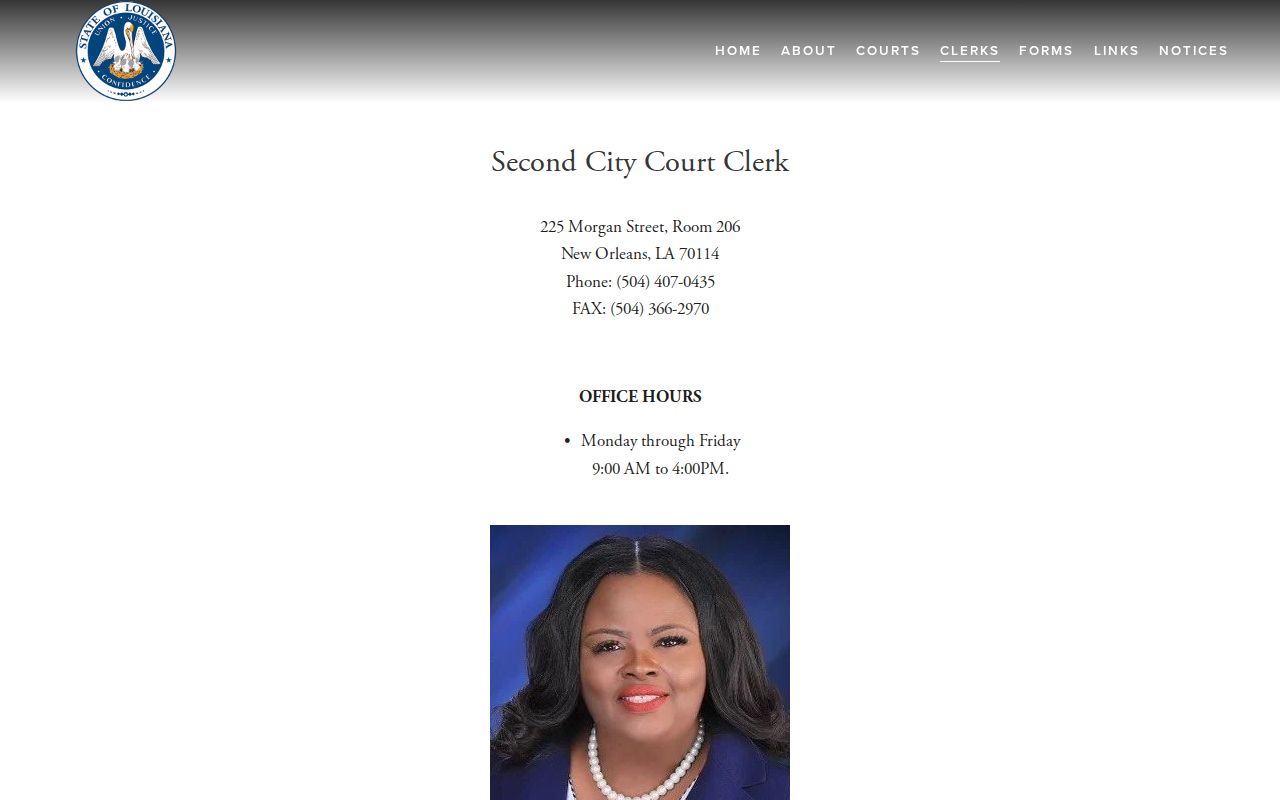 Second City Court clerk page for Algiers