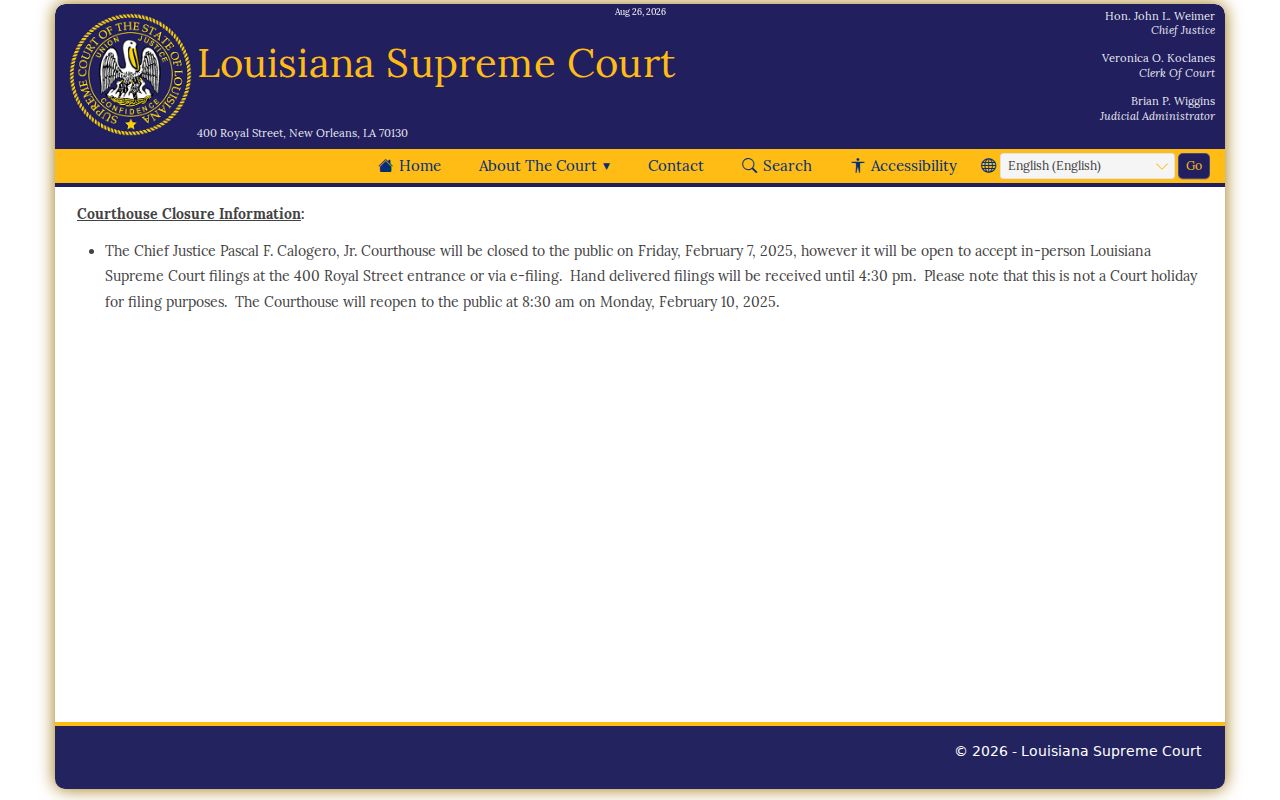 Louisiana Supreme Court and Fourth Circuit building in New Orleans