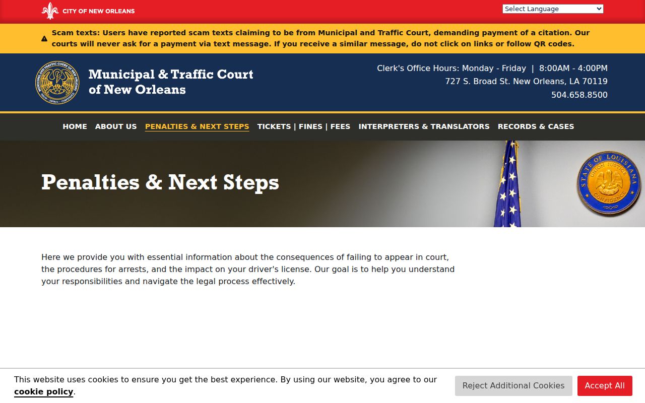 Orleans Parish traffic tickets first appearance and failure-to-appear guidance